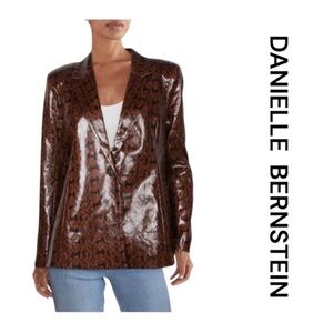 DANIELLE BERNSTEIN Vegan Leather Snakeskin Blazer, Size S.